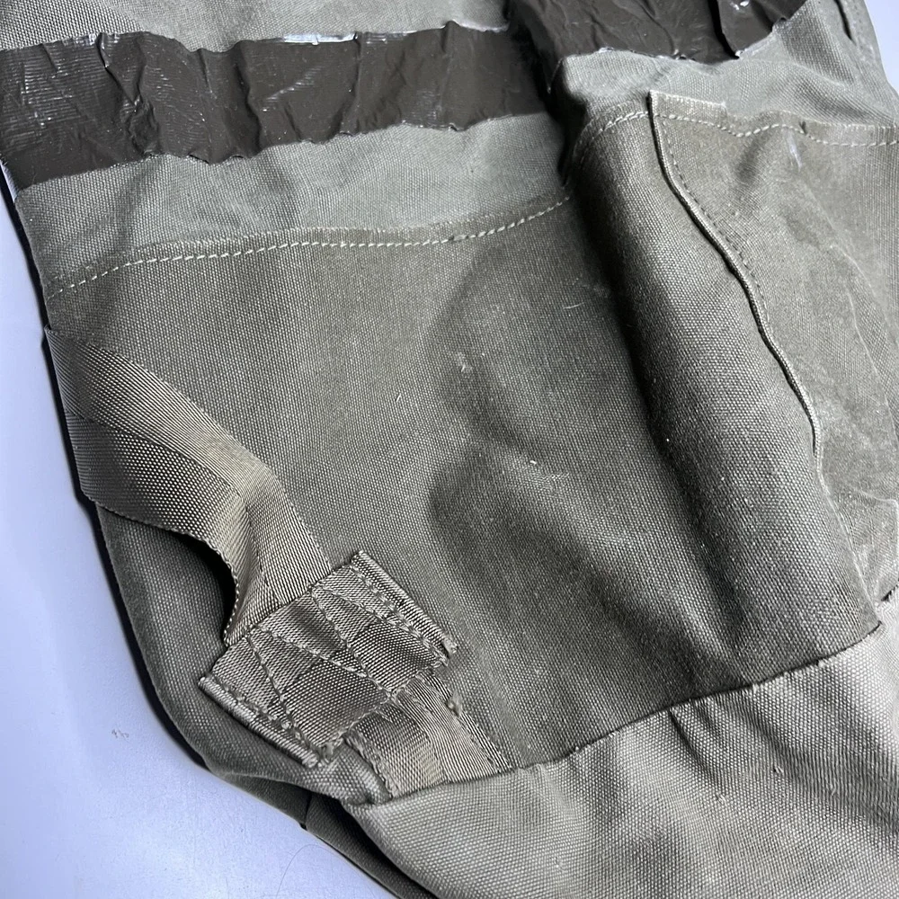 Vintage US Military Canvas Duffel Bag Olive Drab Backpack Sea Bag Sgt Jackson